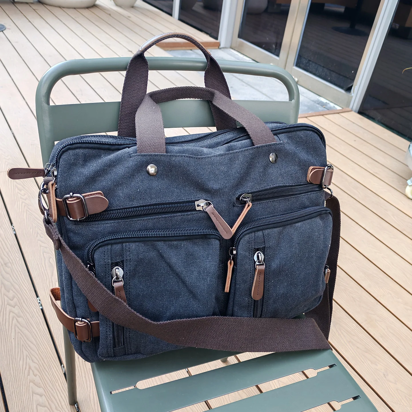 

Durable Thickened Canvas Backpack Men's Large Capacity Computer Bag Multi-Functional Shoulder Bag Handbag for Daily Use