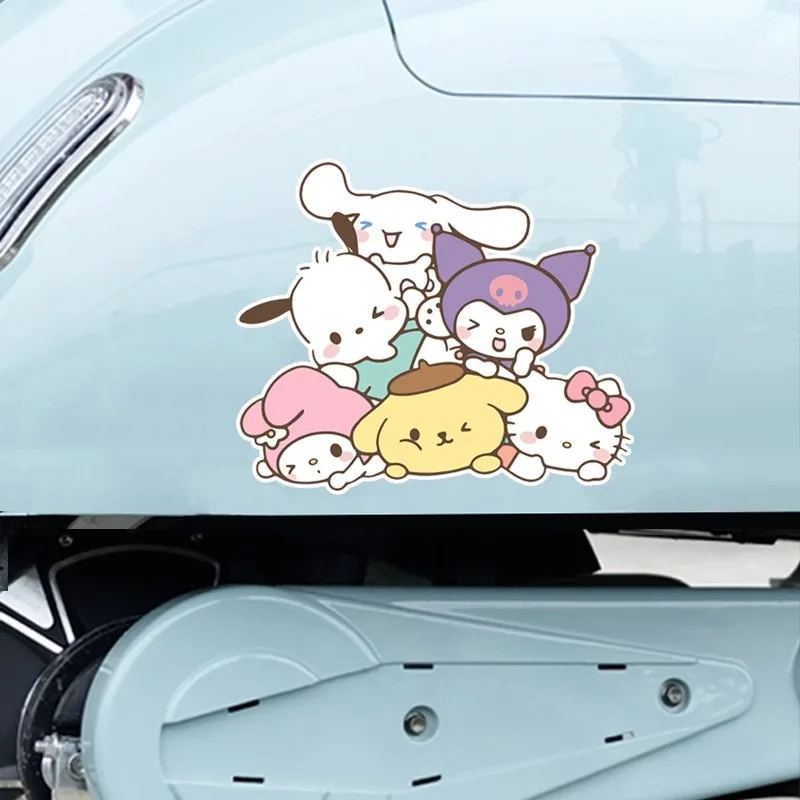 Sanrio niedlichen Cartoon Hallo Kitty Kuromi Auto Aufkleber Auto Dekoration Gepäck Gitarre wasserdicht DIY Kinder Aufkleber Großhandel