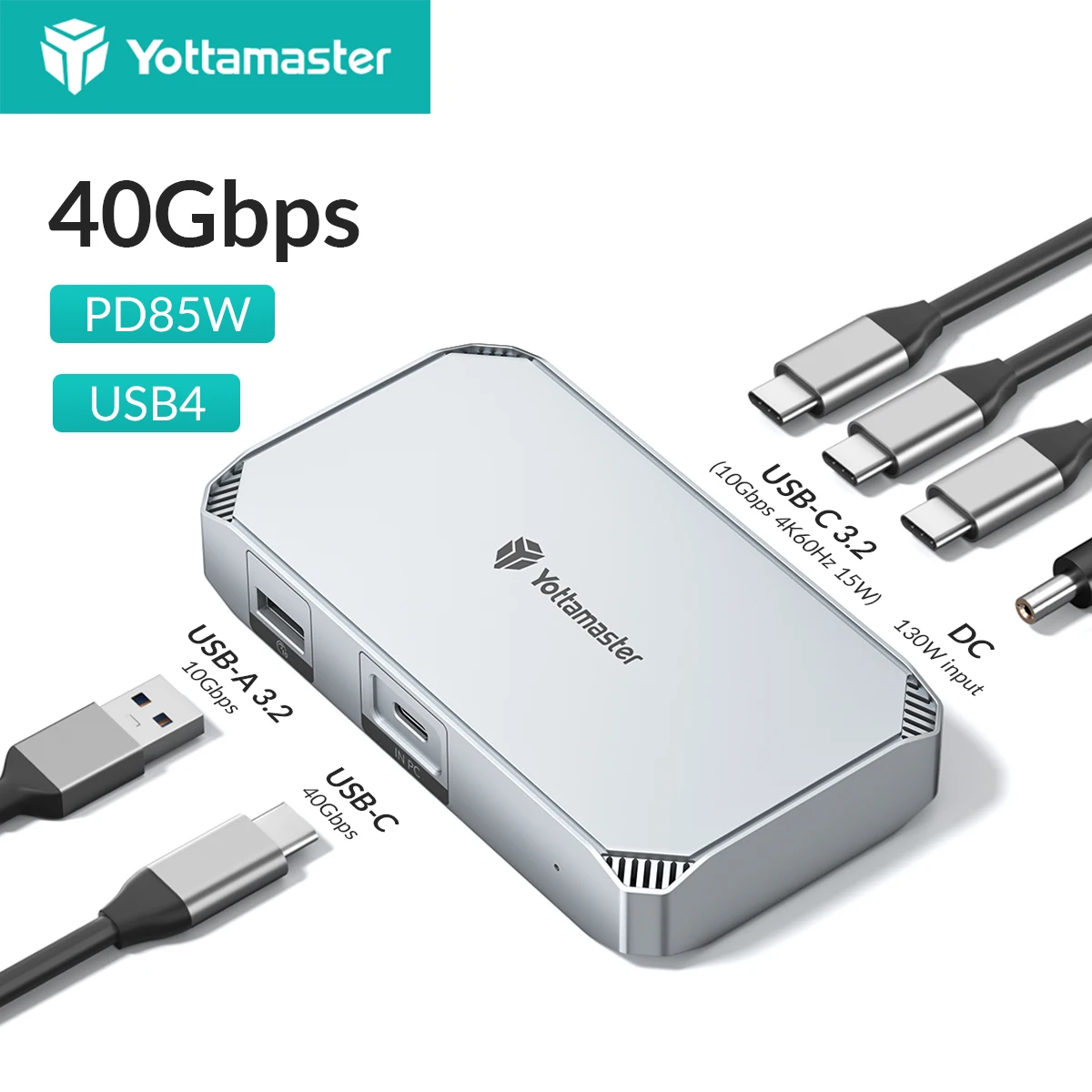 

Yottamaster 8K@30Hz USB 3.2 Gen2 HUB Thunderbolt 4 Type C to HDMI-compatible Adapter