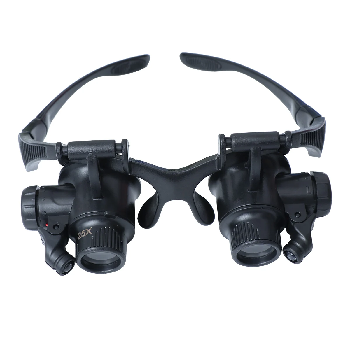 

Jewelry Repair Magnifying Glass 10X Double Eye LED Loupe Glasses Watchmaking Interchangeable Headband 4 Magnifications