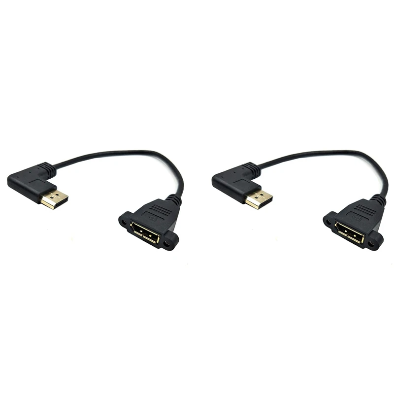 

2X DP To DP Cable, 12 Inch / 30Cm Right Angle 90 Degree Displayport (DP) Male To Displayport (DP) Female