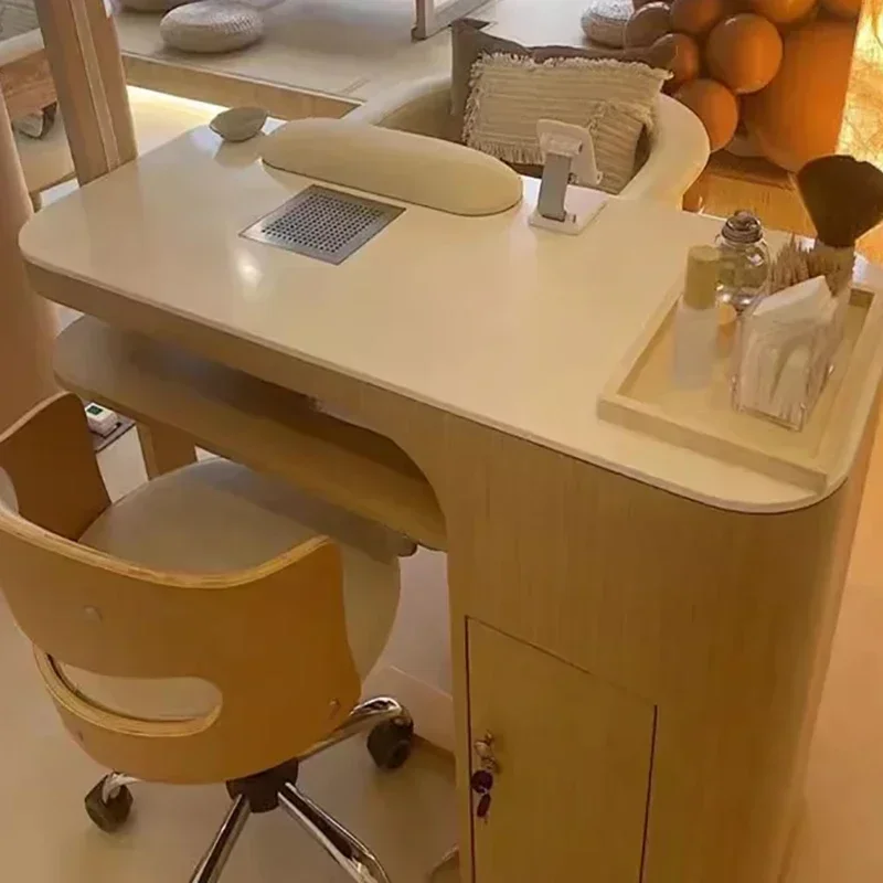 High Quality Designer Manicure Table Wooden Professional Receptionist Nailtech Desk Station Commercial Mesas De Manicura