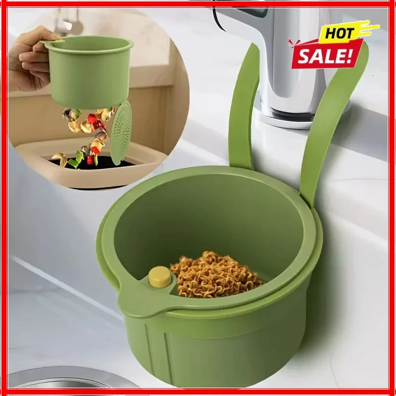 

Дренажная корзина с нажимным механизмом: сито для продуктов и органайзер для раковины, многофункциональное решение для кухни и ванной комнаты
