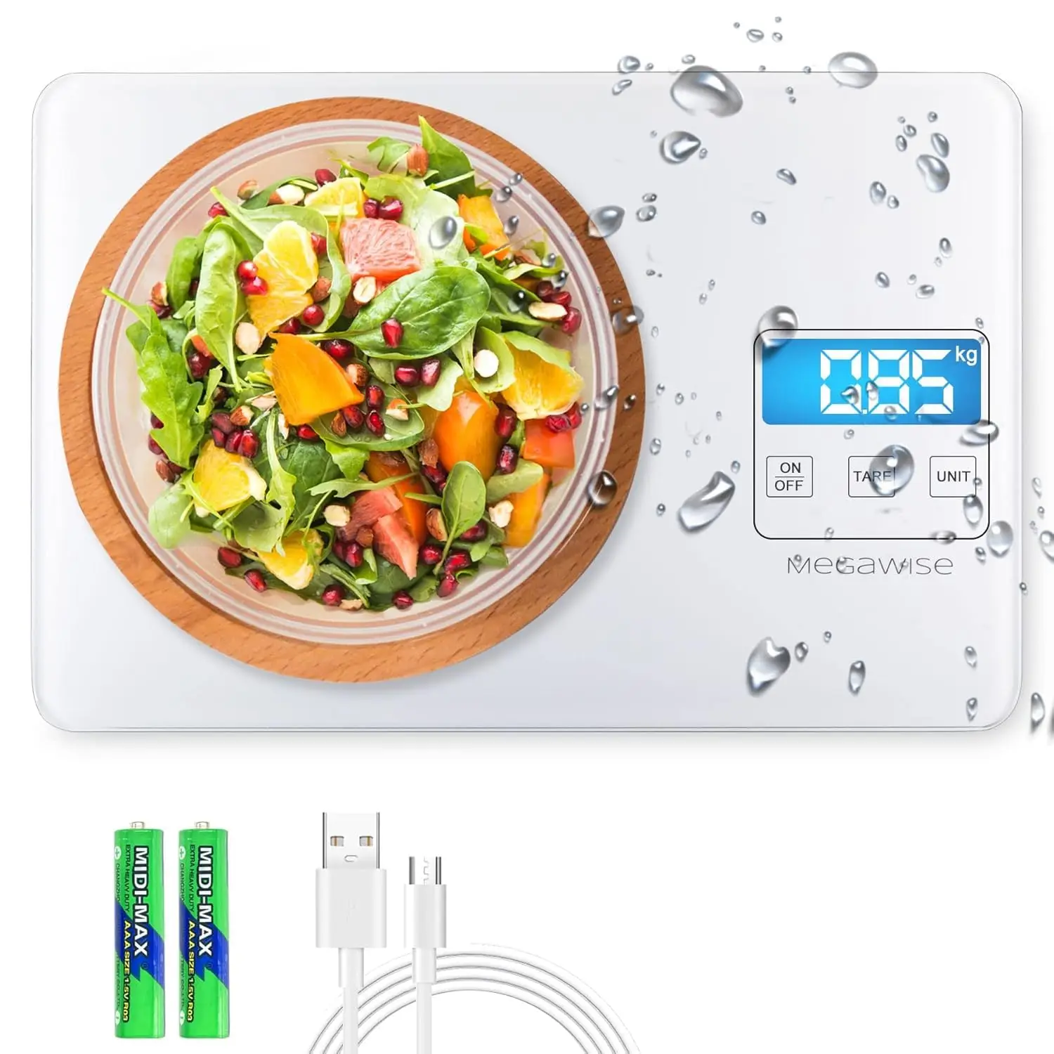 Digital Kitchen Scale,Food Scale with LCD Display, High Precision Sensors, Tare Function, Unit Conversion, Ideal