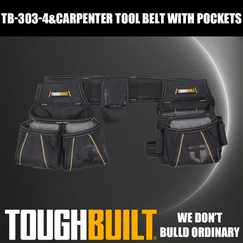 

TOUGHBUILT TB-303-4 Carpenter Tool Belt 4-in-1 Woodworking Tool Kit Set Thickened Wear-resistant Storage Bag Tool Accessories