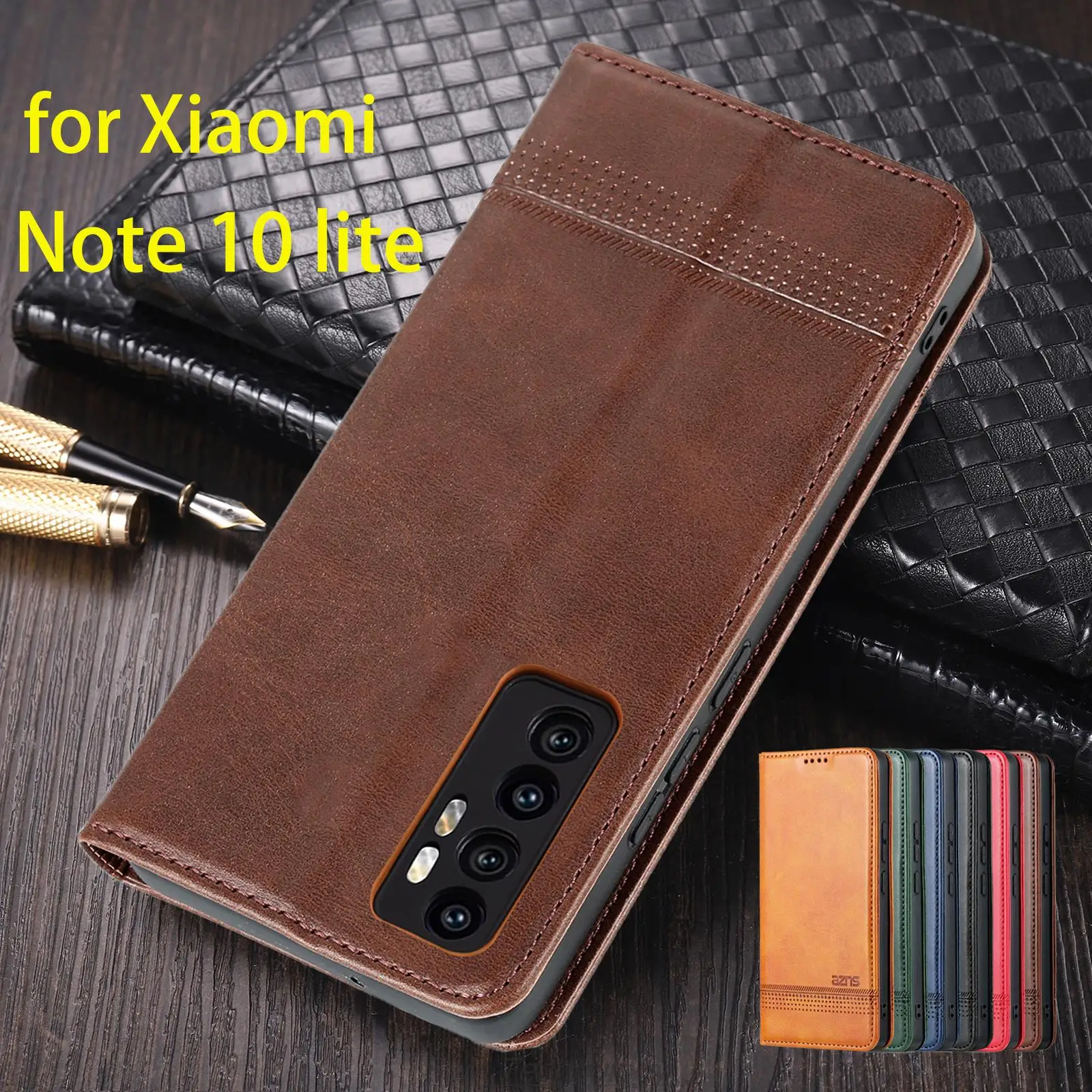 Funda de cuero de adsorción magnética de lujo para Xiaomi Mi Note 10 lite 6,47 \