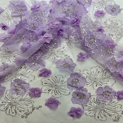 Handmade Floral Three-dimensional Embroidery Lace Fabric Sewing Wedding Dress Dress women's Dress Material Quality Fabric DIY