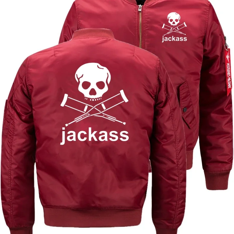 Selling New Jackass Forever Logo Printed Custom Made Men Zipper Flight Suit Jacket Top Cotton Comfortable Jackets Man Sportswear