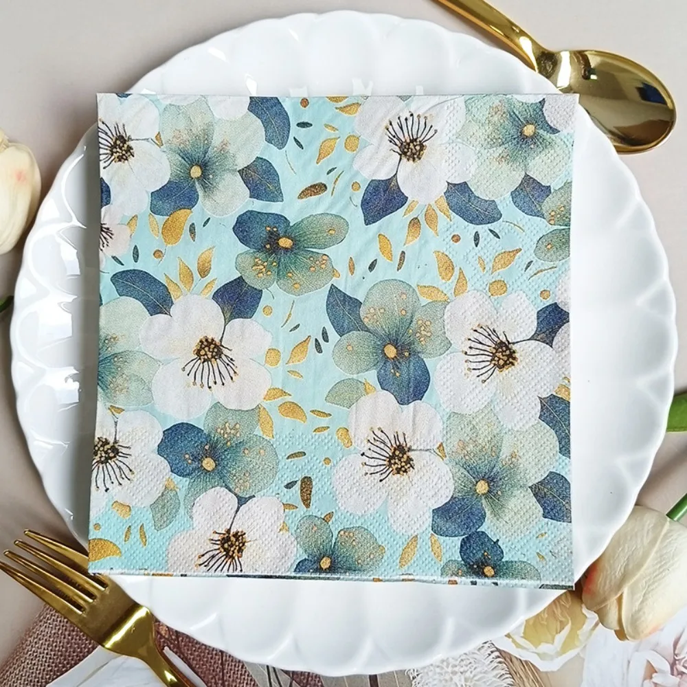 

20pcs Printed Square Napkins for Birthday Party Decorations Restaurant Disposable Paper Towels Wet Wipes Serviette Papier
