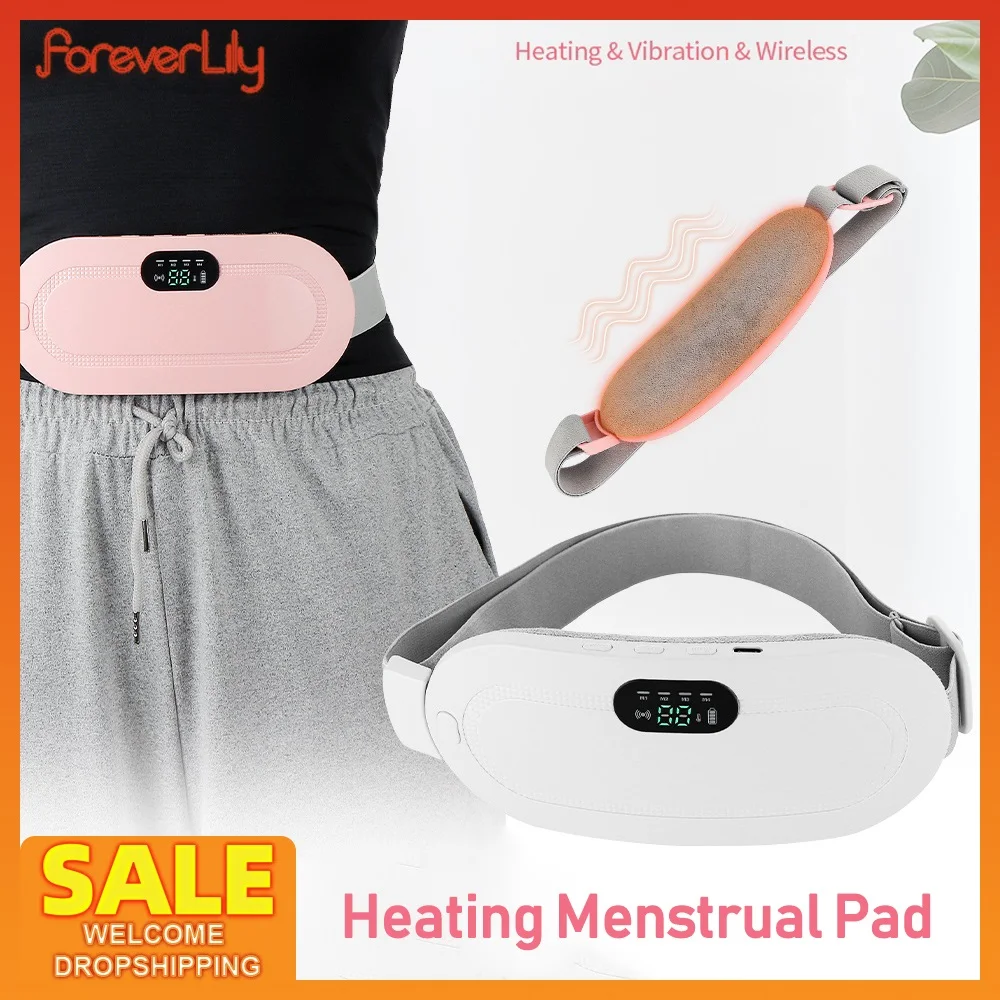 Wireless Abdominal Heating Massager Pad Relieve Menstrual Pain Warm Lady Uterus Belt Hot Compress Waist Back Vibrating Artifact