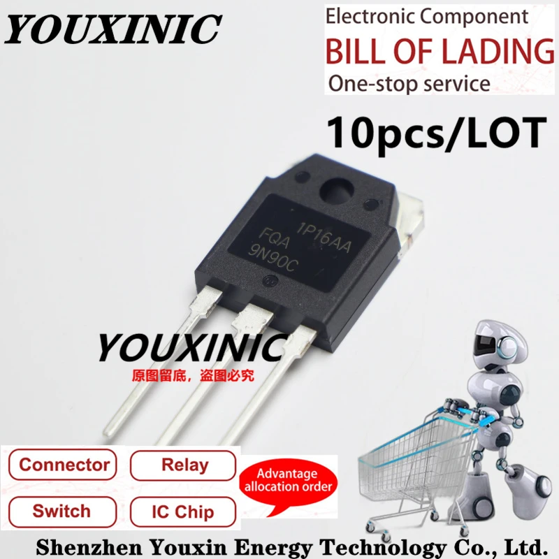 YOUXINIC 2019+ 100% new imported original  FQA9N90C 9N90C TO-3P N -channel FET MOS pipe welder common  9A 900V