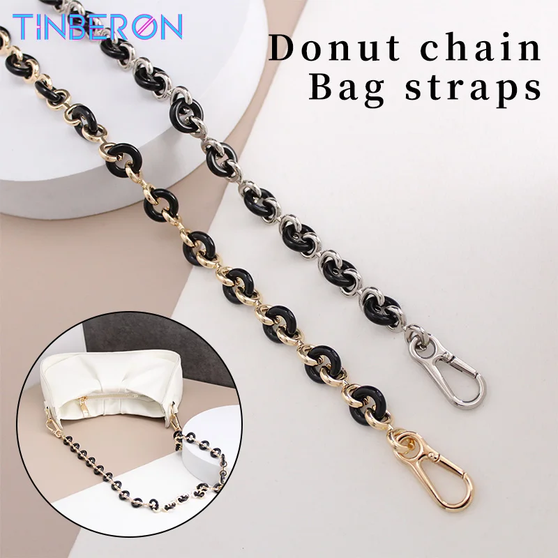 

Hot 68CM Bag Chain Strap Transformation Underarm Bag Chain Shoulder Strap Metal Resin Donut Chain Strap Handbag Accessories