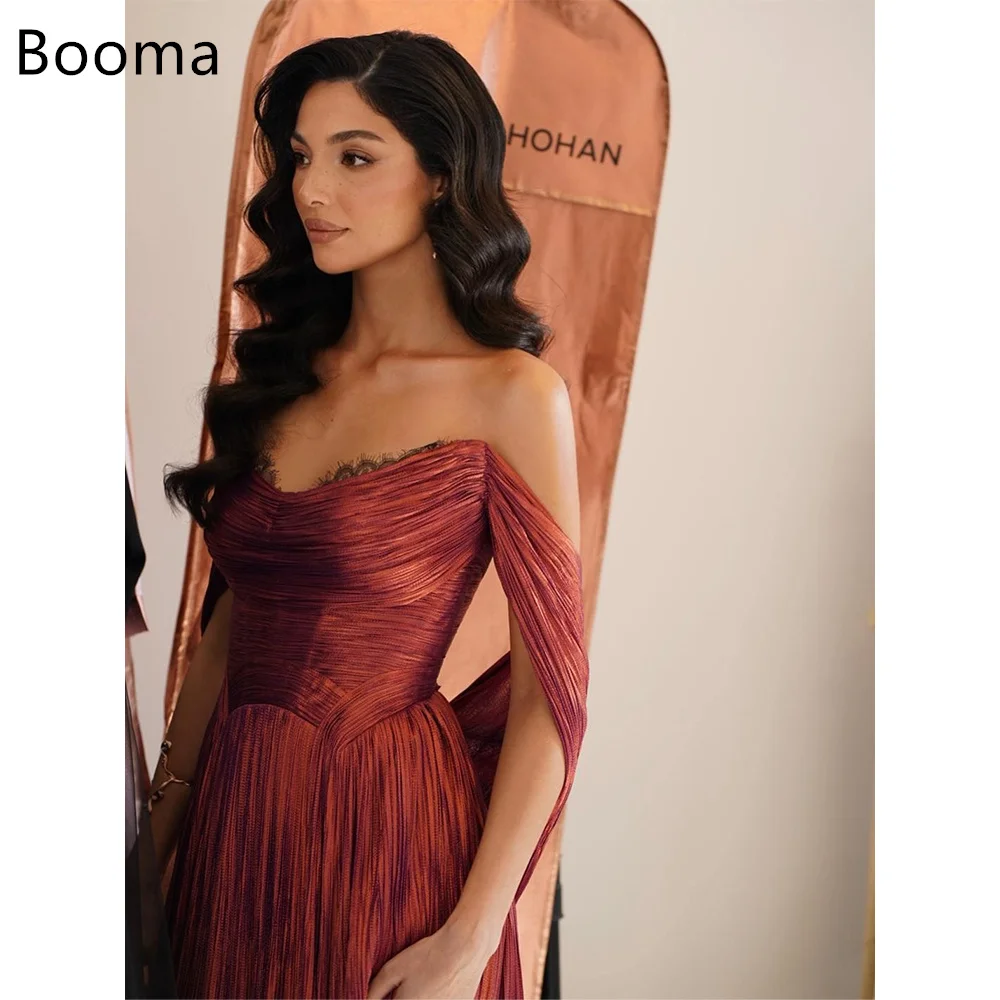 Booma a-line لامعة قبالة الكتف الدانتيل فساتين سهرة رداء حفلات رسمية للنساء فستان حفلات أنيق تخصيص 2025 #1