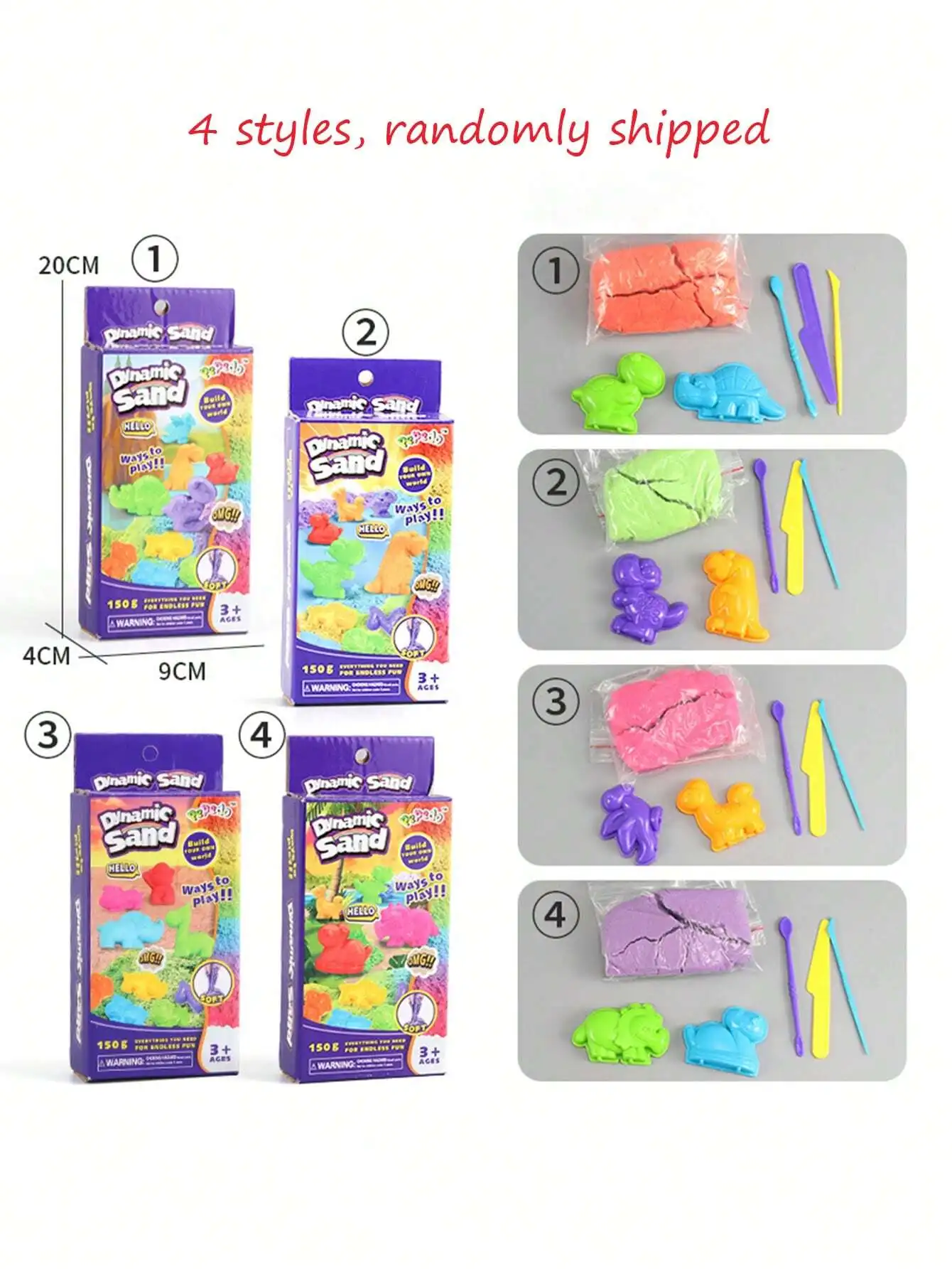 1 Set Space Toy Sand Mold Set Magic Clay Colored Mud Plasticine Colored Sand Educational Toys Set,Send A Set Of Tools(4 Styles, 