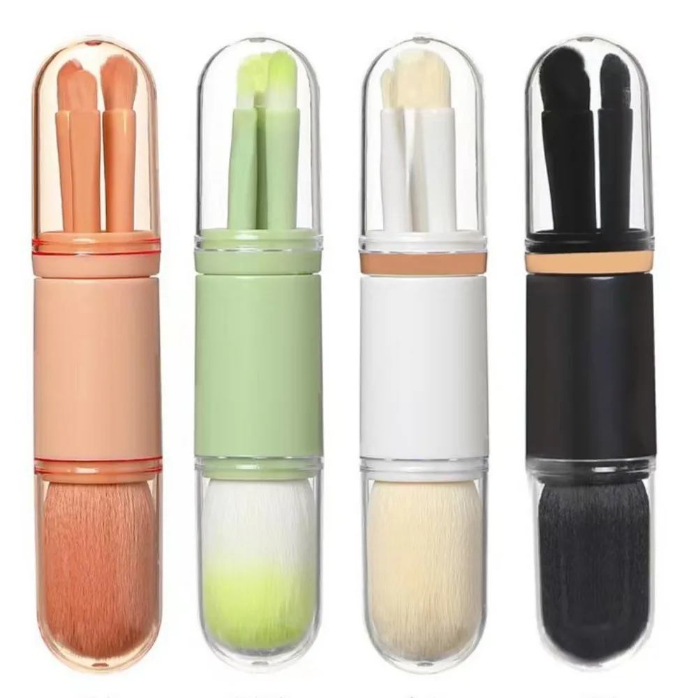 Zestaw do makijażu 4 w 1 Narzędzia kosmetyczne Mini zestaw pędzli Teleskopowy pędzel do makijażu Przenośny pędzel do makijażu Narzędzia kosmetyczne