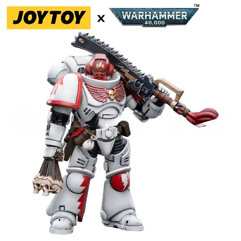 【Towar dostępny od ręki】Oryginalna figurka JOYTOY 1/18 40K White Scars Intercessors i Bike Anime Collection Model Militarny