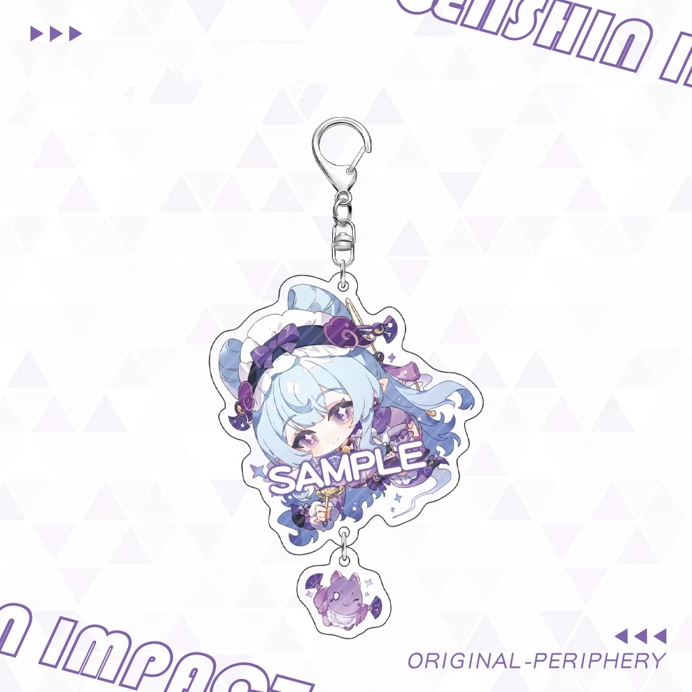 New Game Genshin Impact Keychain Yumemizuki Mizuki Lan Yan Cute Cartoon Anime Pendant Key Ring Backpack Jewelry Gift Badge