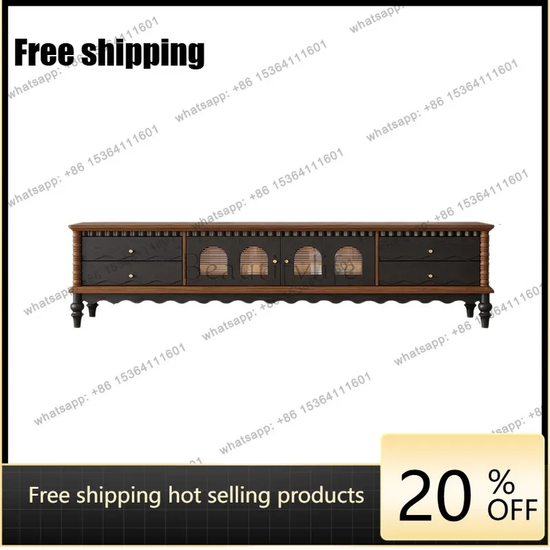 Factory Direct Sales French Vintage Solid Wood Medieval TV Cabinet American Storage