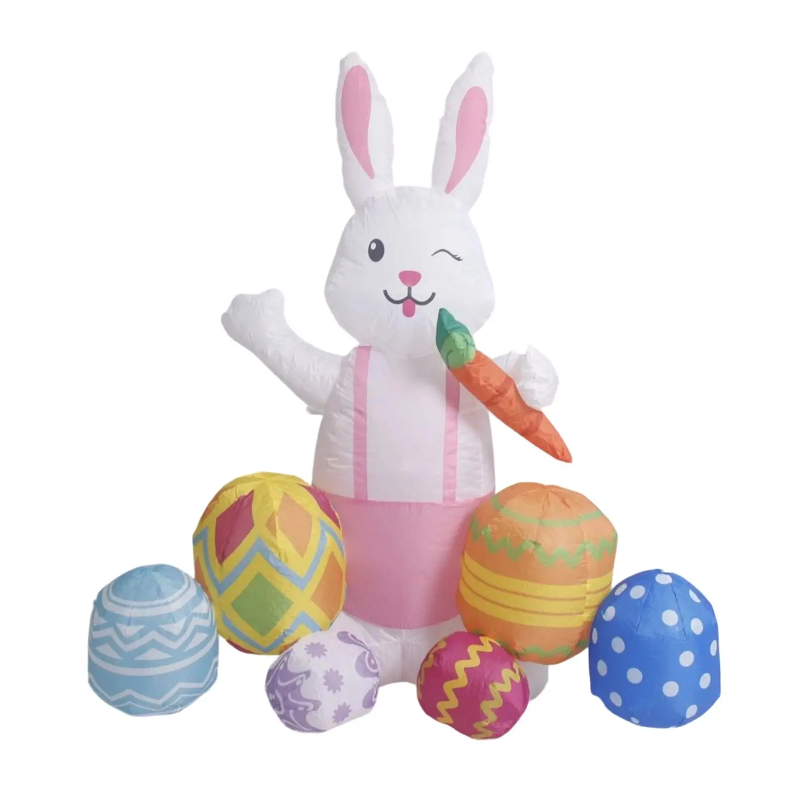 

Надувной пасхальный кролик для улицы, устойчивый к погодным условиям, со светодиодной подсветкой, декоративный реквизит для праздничных мероприятий на газоне и в саду