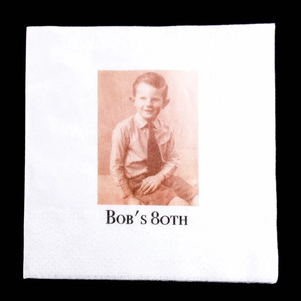 80 birthday party Napkins/60 never looked so good/Custom photo Serviette/cocktail napkins/Birthday party decor/dinner party