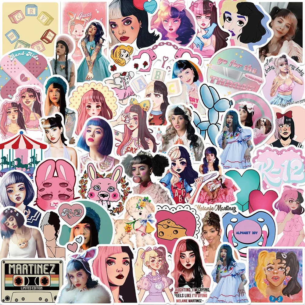 50pcs Singer Melanie Martinez Character Doodle Sticker Toy DIY Luggage Skateboard Phone Case Decorative sticker Kid Gift