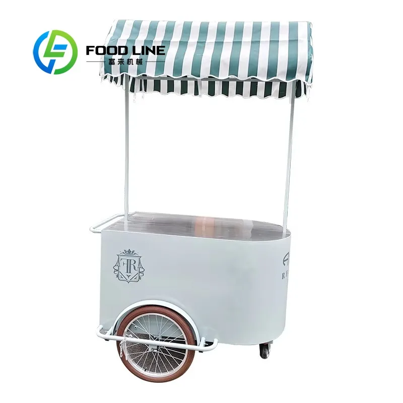 

Индивидуальная мобильная ручная тележка для торговых центров улицы с мороженым для распродажи коммерческого рынка и мероприятий