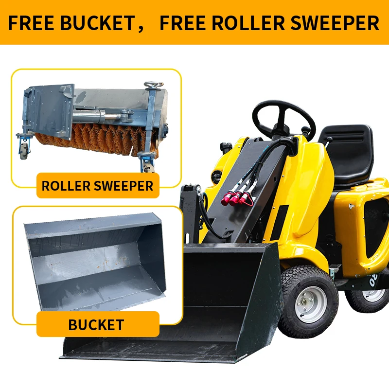 Spot ~ لودر منزلق صغير متعدد الوظائف ثلاثي العجلات، جرافة ديزل هيدروليكية خفيفة الوزن، وملحقاتها