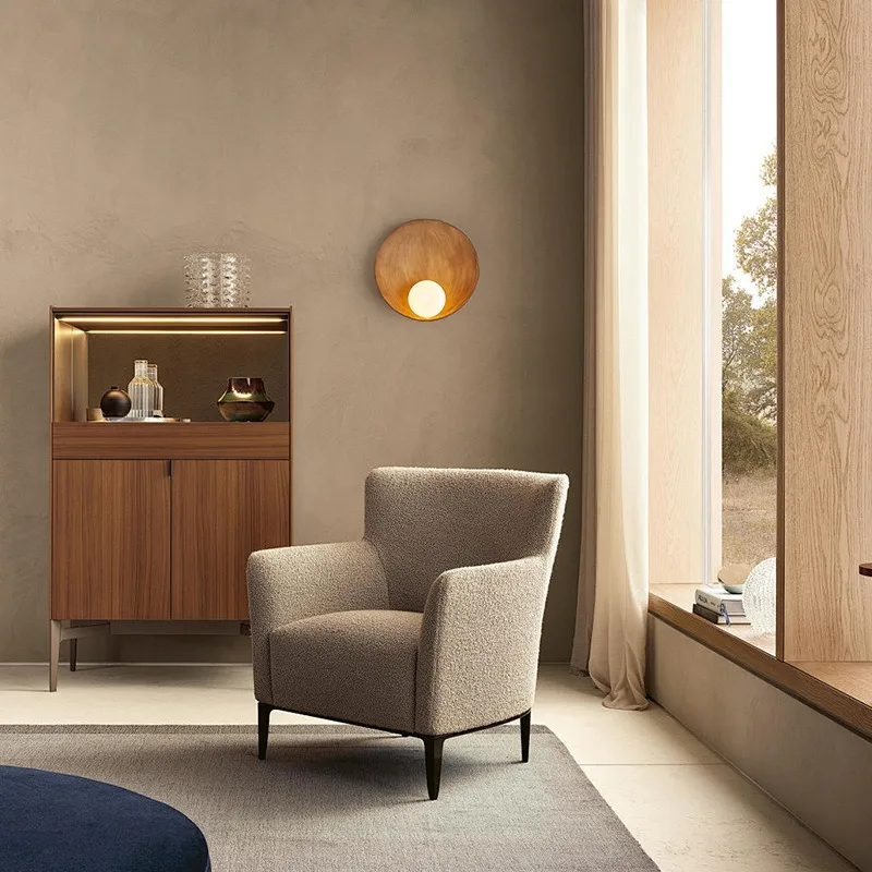 Japanese Minimalist Wall Lamps Creative Rotundity LED Wall Sconces Bedroom Bedside Dressing Table Corridor Cafe Lighting Fixture