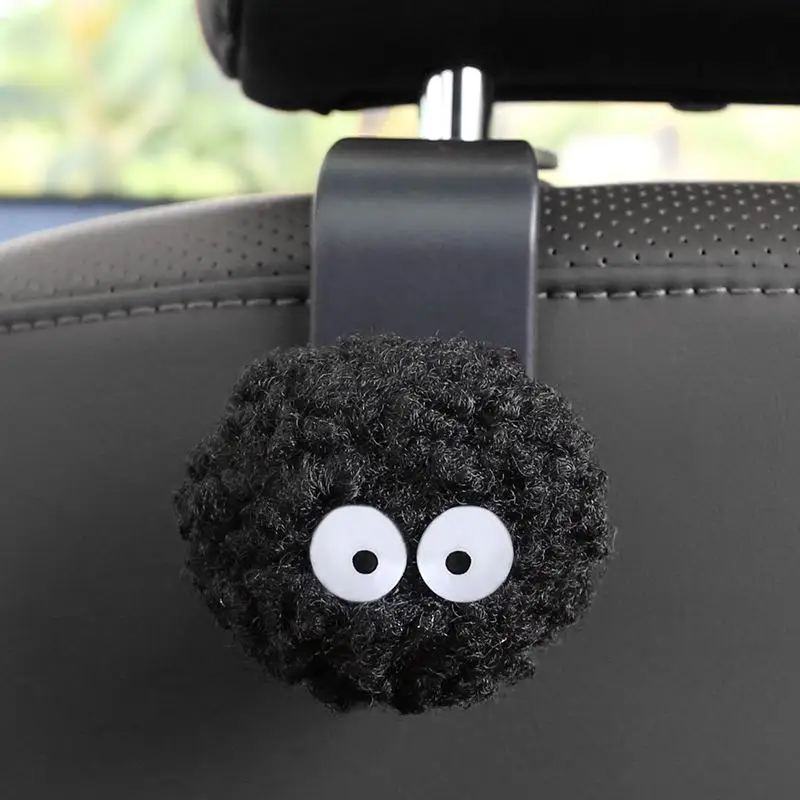 Kawaii Susuwatari Fairydust Car Hook Cartoon Small Briquettes Car Seat Back Hook Organizer Storage Holder Decoration Interior