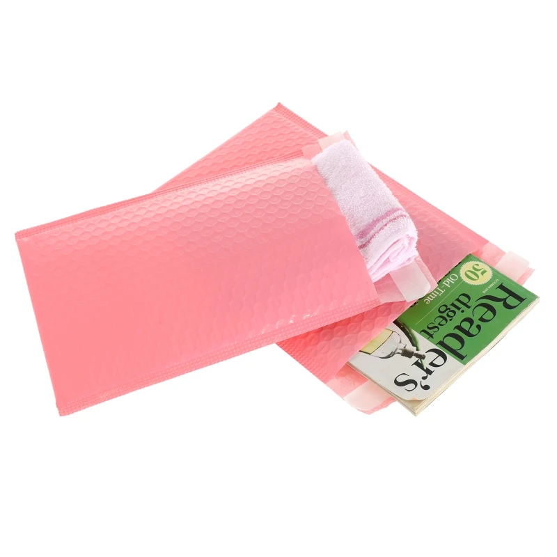 셀프 씰 버블 패딩 봉투 50pcs 플라스틱 택배 핑크 가방 익스프레스 포장 가방 두꺼운 의류 방수 우편 가방