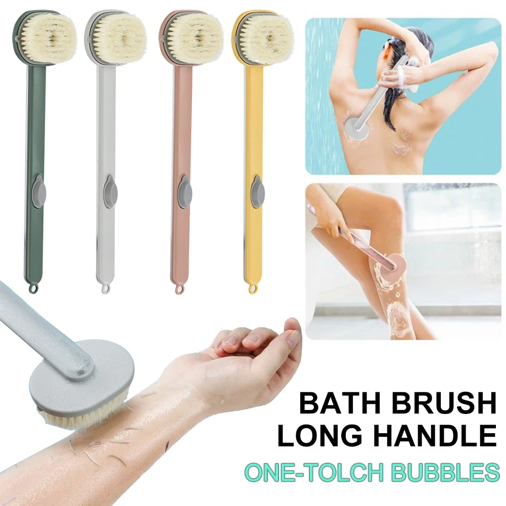 Long Handle Liquid Bath Brush, Multifunctional Detachable Back Body Bath Scrubber, Body Shower Sponge Scrubber Brush Bath Brush