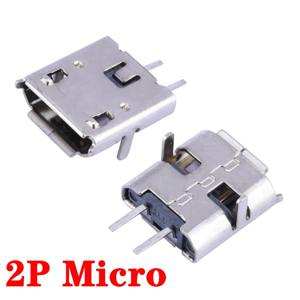 

1000pcs MICRO USB 2P Female Plug Mike 2PIN V8 Android Phone Plug Two-pin Charging Port 2-pin Mini Micro USB Connector Jack