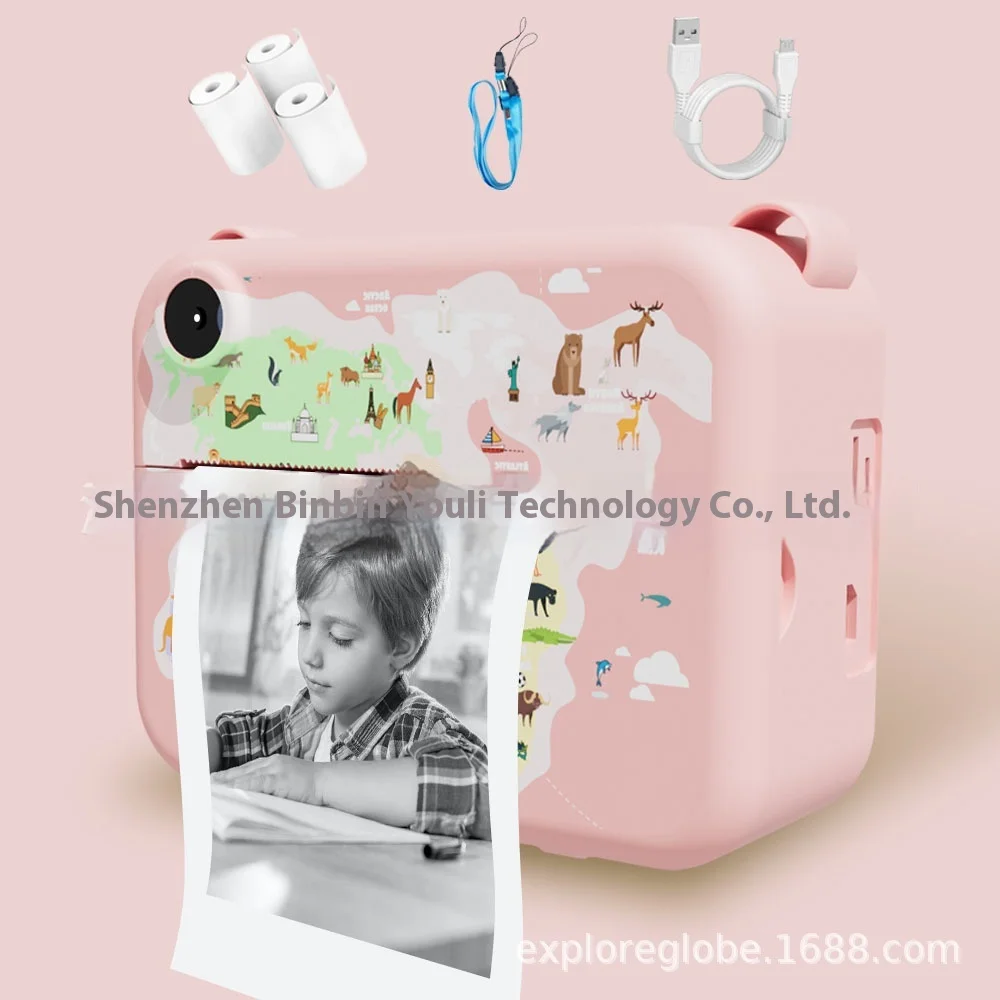 Cámara Digital para niños, fotografía con impresión instantánea, grabadora de vídeo para niños, Mini impresora térmica, regalo educativo de cumpleaños