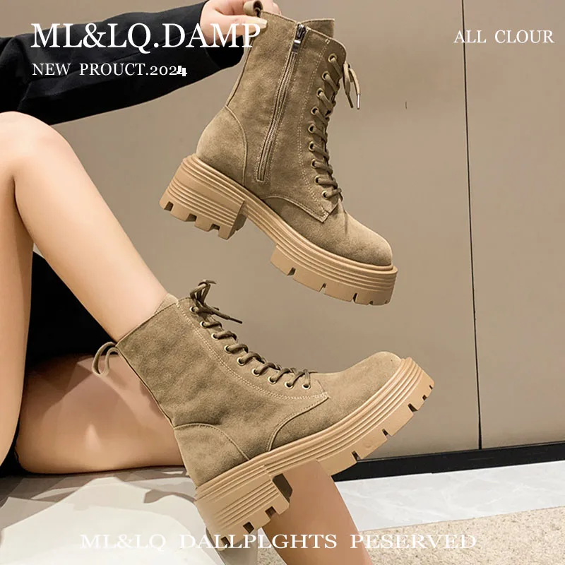 Buty damskie niskie buty buty-damskie obuwie zimowe kostki 2024 Rock Ladies Autumn Lolita Lace-Up Rock Shoes Woman Boots-Women W