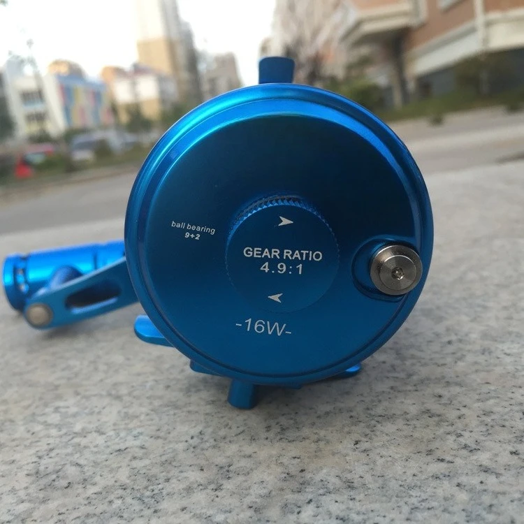 Roda de placa de ferro Roda de pesca totalmente metálica esquerda e direita