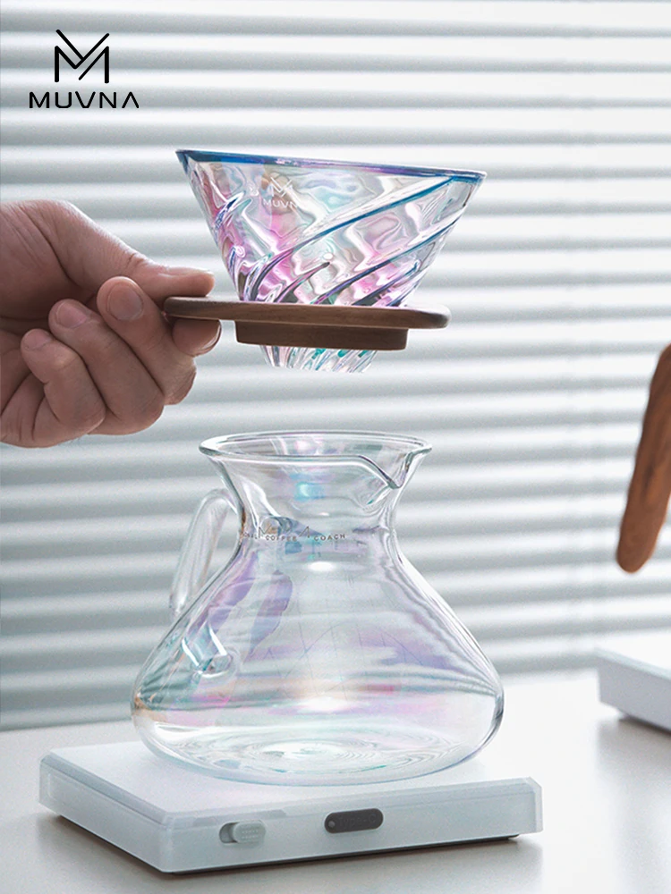 

MUVNA Brew Coffee Filter Glass Camping Pour Over Coffee Maker Espresso Filters Suit Professional Home Barista Accessories set
