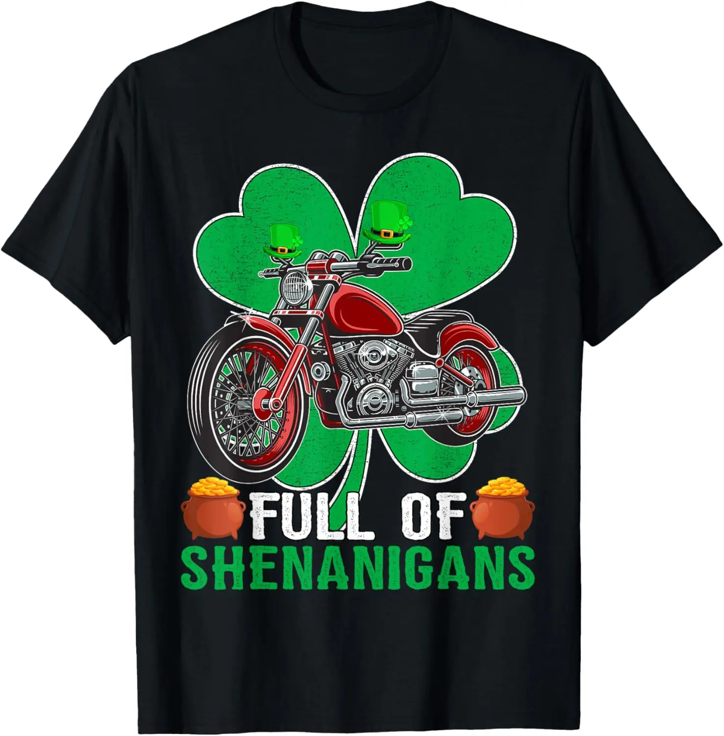 

Футболка Full Of Shenanigans Leprechaun Motorcycle ко Дню Святого Патрика
