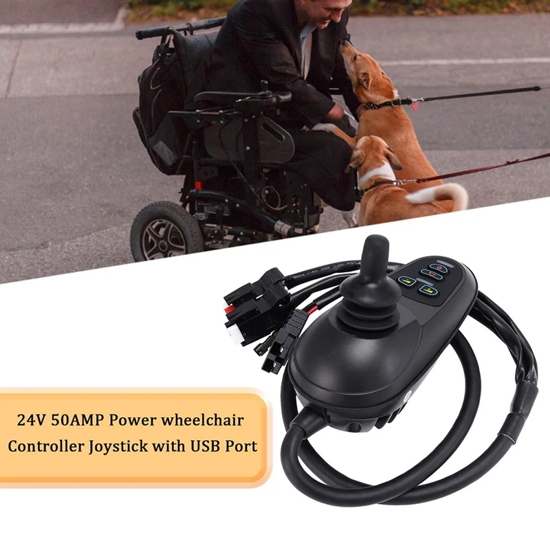 24V 50AMP For PG VSI Power Wheelchair Joystick Power Wheelchair Controller Joystick With USB Port Replacement