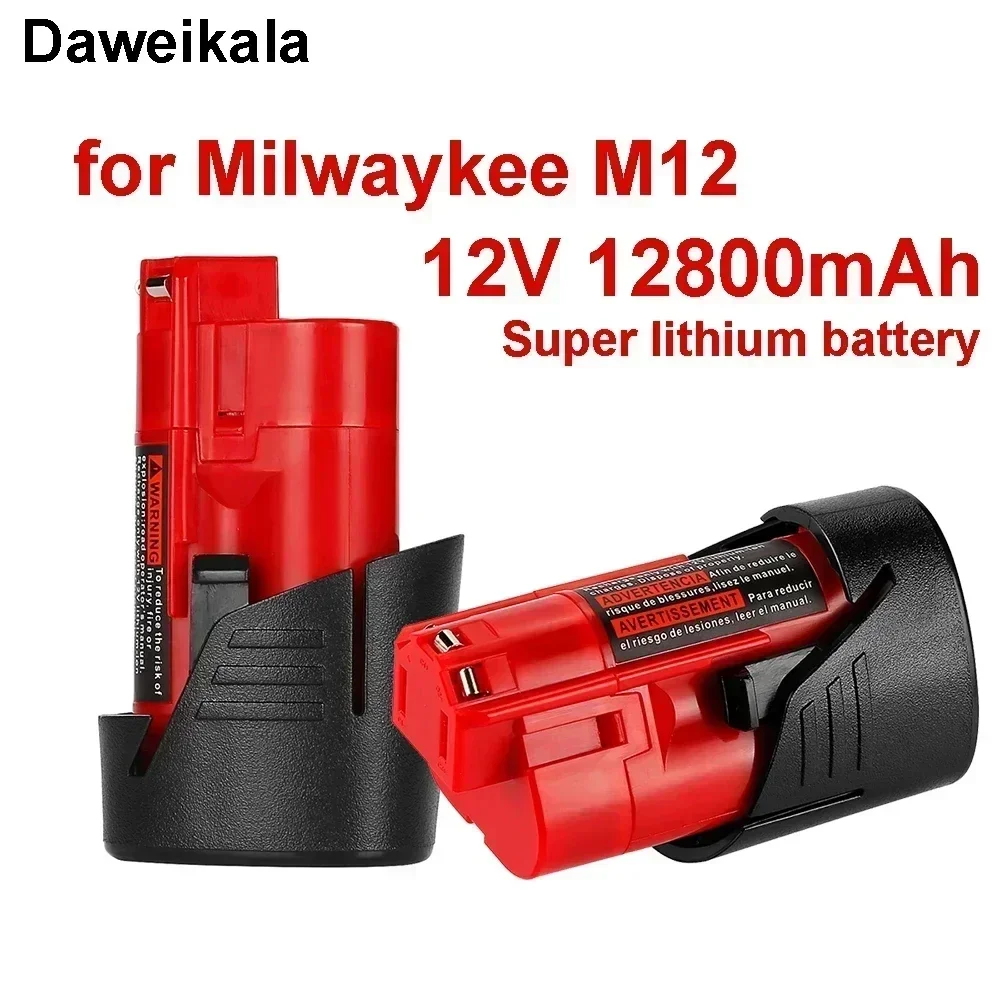 

12V Milwaukee Battery 12.8Ah Compatible with Milwaukee M12 XC 48-11-2410 48-11-2420 48-11-2411 12-Volt Cordless Tools Battery