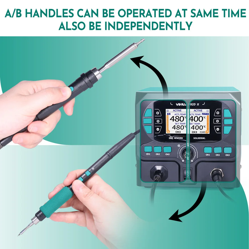 YIHUA 992D-II Hot Air Gun Soldering Station for Microscope Soldering C210 C245 Soldering Iron Station Electronics Repair PCB