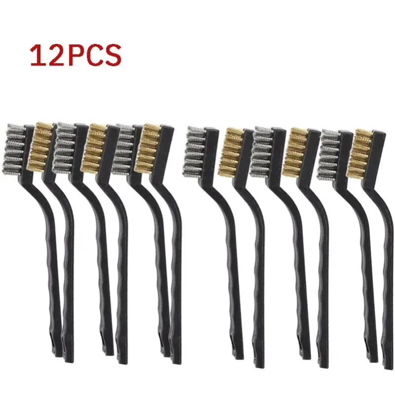 6 Or12 Pcs Industrial Toothbrush Mini Copper Steel Wire  Stainless Steel   Dirt Hard Cleaning