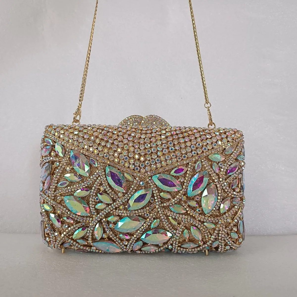 Diamond Dinner Bag Empty Metal Hard Box Diamond Bag Banquet Dress