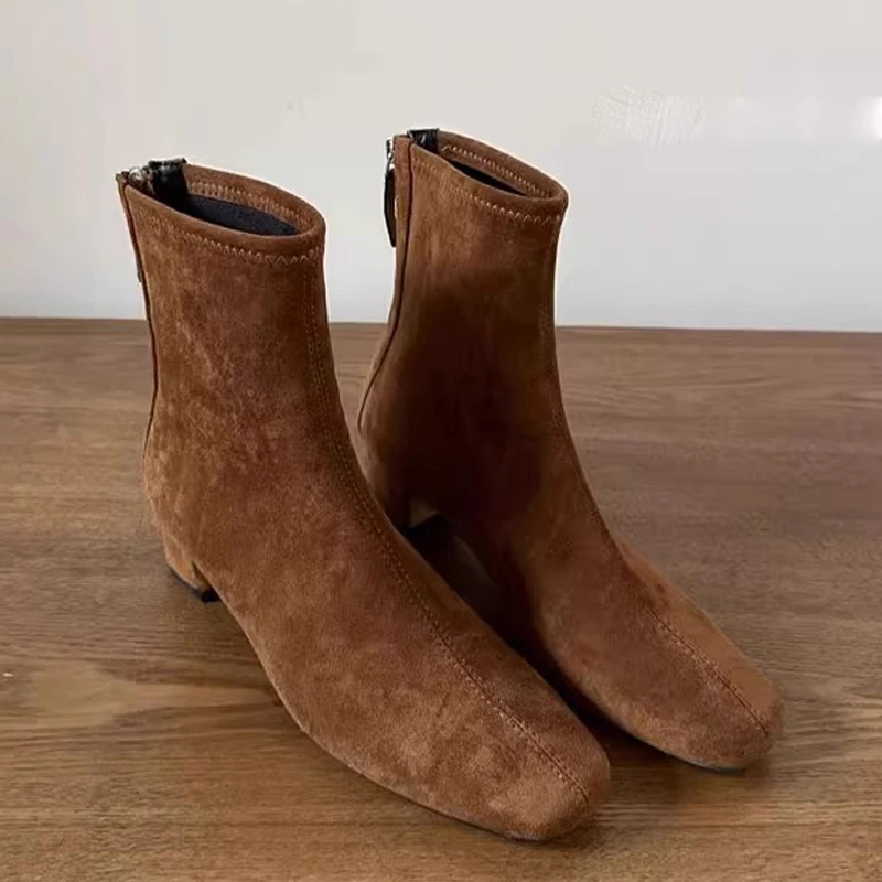 

Ankle Boots for Women High Heels Winter Designer Shoes Suede Chunky Fashion Woman Pumps 2025 Dress New Botas De Mujer Zapatos