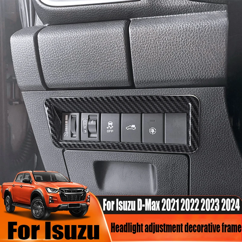 

Для Isuzu D-Max 2021 2022 2023 2024, панель регулировки фар, декоративная рамка, автомобильные аксессуары для украшения интерьера