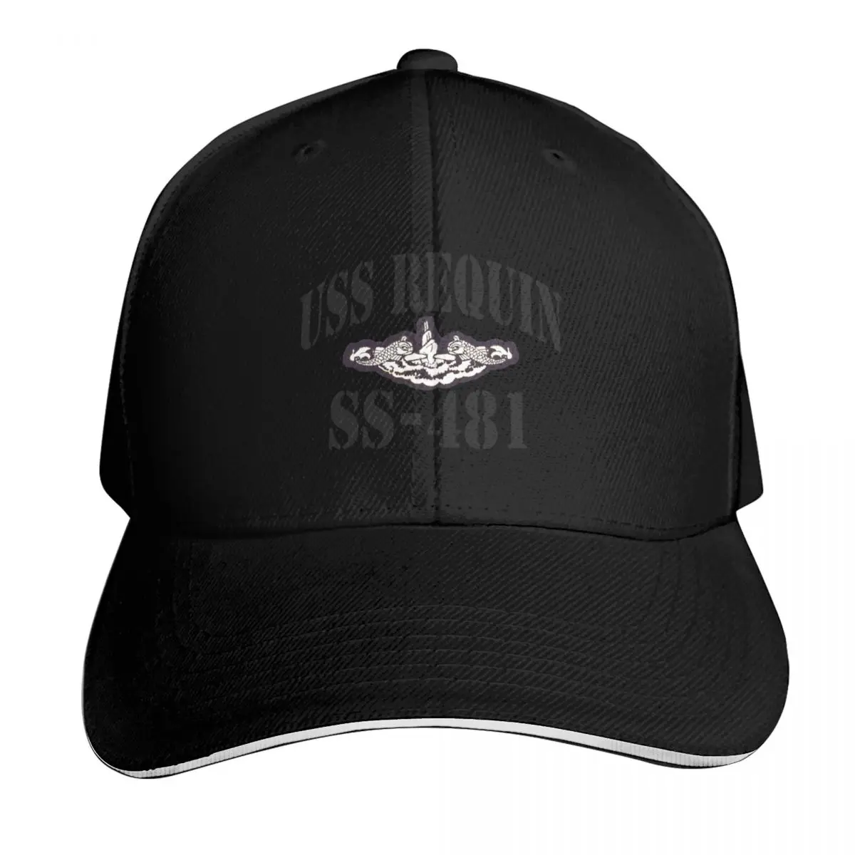 USS REQUIN (SS-481) STORE Baseball Cap Quick Dry Performance Cotton Twill Breathable Contrast Two Tone Brim