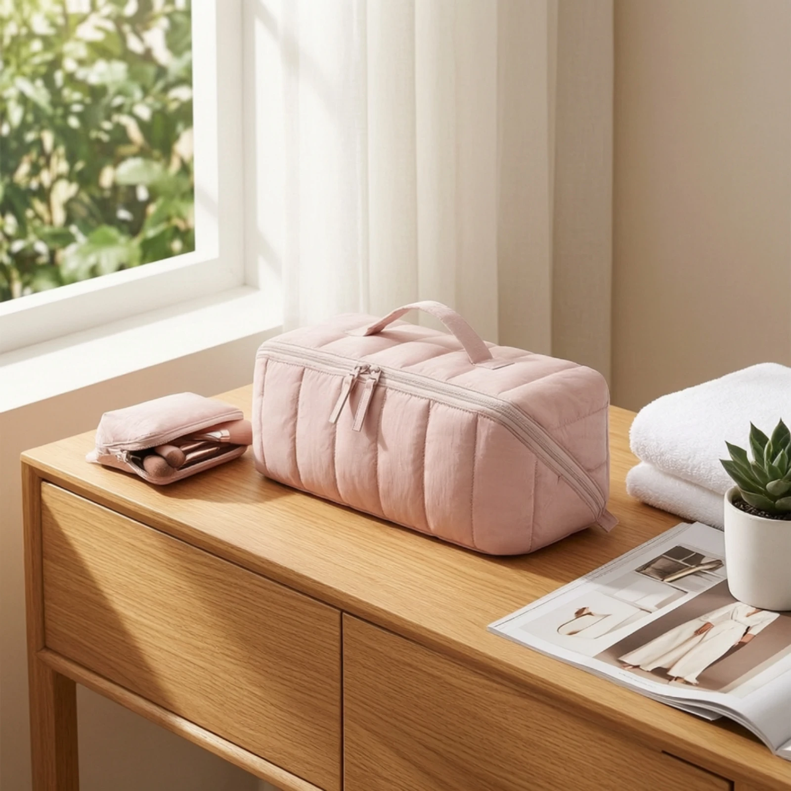 Hair Tool Bag with Handle Multipurpose Makeup Pouch with Handle Makeup Bag Long-Lasting Cosmetic Pouch Spacious for Travelers
