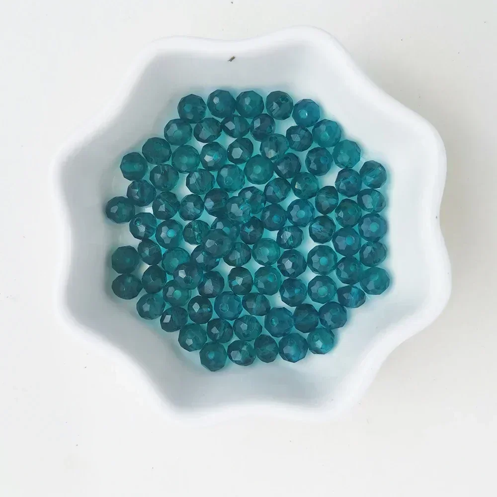 50pcs 4*6mm Rondell Austria Faceted Crystal Beads