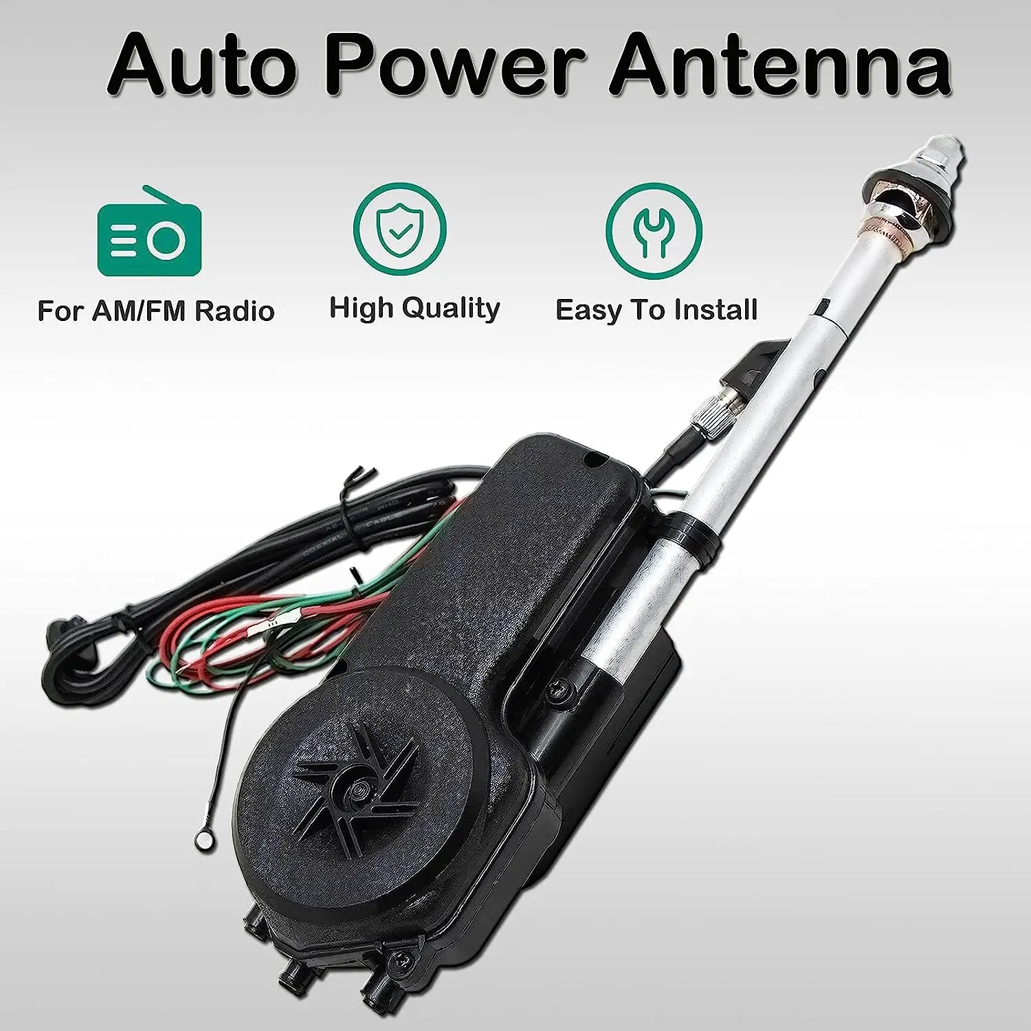 12V Automatic Retractable Transmitter Aerials Mute Am Fm Radio Antenna Signal Reception Audio Universal Vehicle Accessories