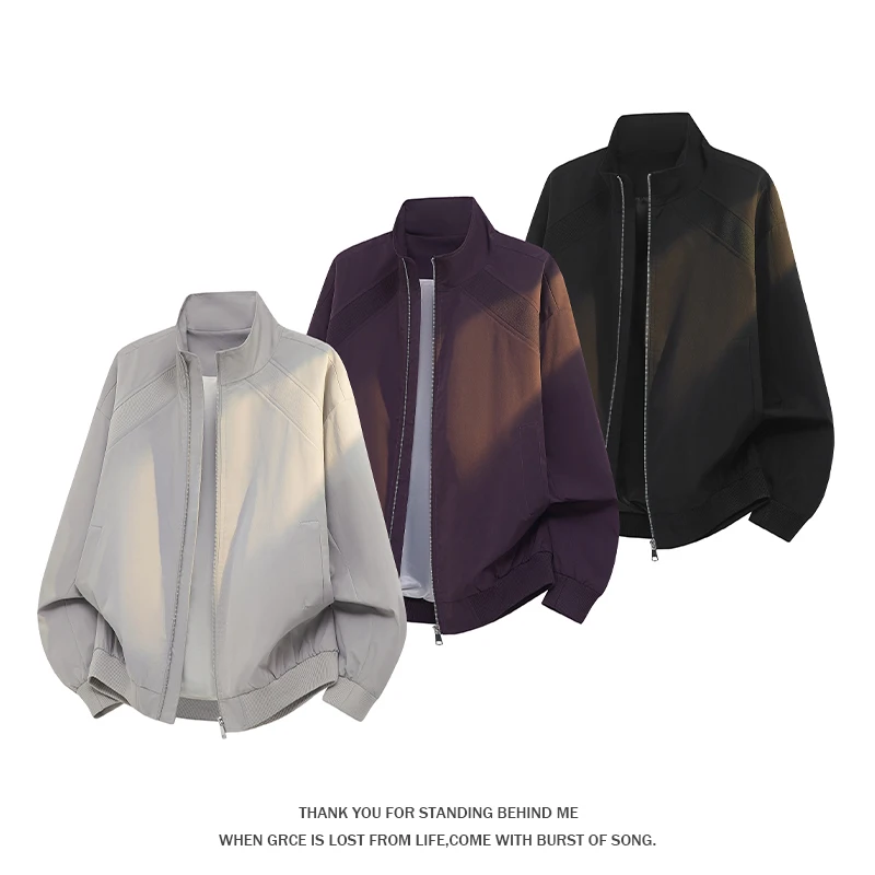 Men's Stand Collar Deconstructed Patchwork Bomber Jacket Plus Size Streetwear Casual Workwear Coat