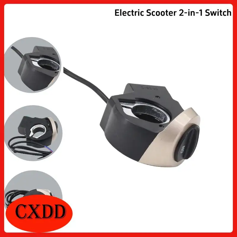 Universeller Schalter für Elektroroller, 2-Funktions-Klingel, Blinker, Fernlichtschalter, geeignet für 22 mm verschiedene Automodelle, 3-polig